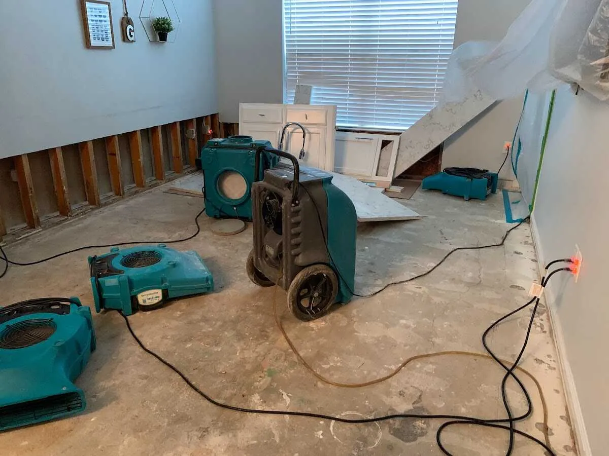 Dehumidifier in flood-cut room for Water Damage Restoration in Titusville